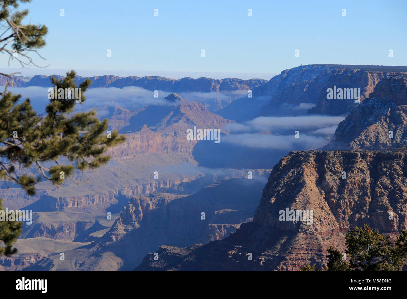 Plus de photos d'inversion. Un total rare inversion a été vu aujourd'hui par les visiteurs au Parc National du Grand Canyon. Cette vue est de Grandview Point sur la rive sud. Les inversions de nuages sont formés par l'interaction des masses d'air chaud et froid. Déc 2nd, 2013. Banque D'Images