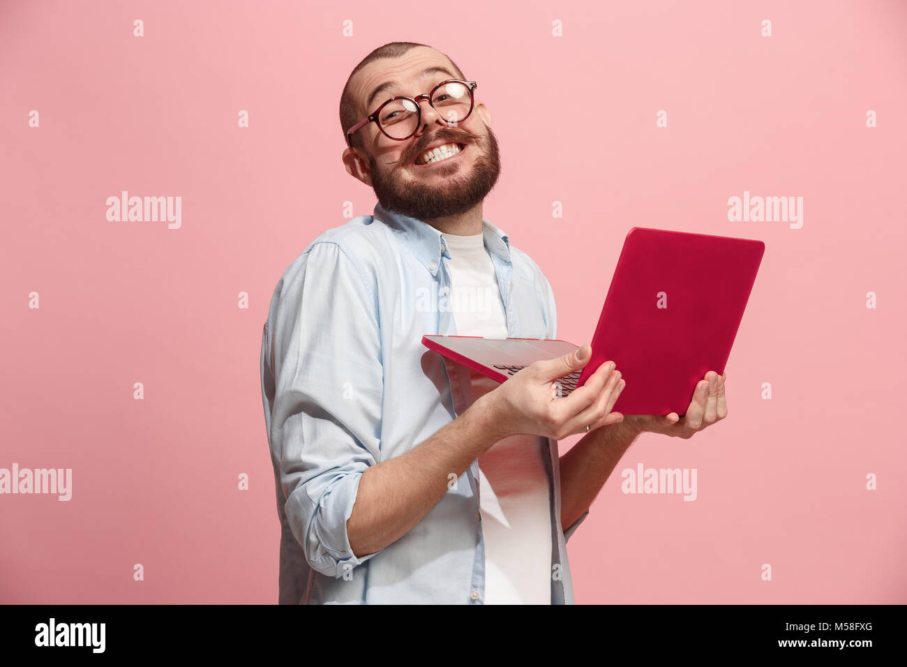 Businessman hugging coffre Banque D'Images