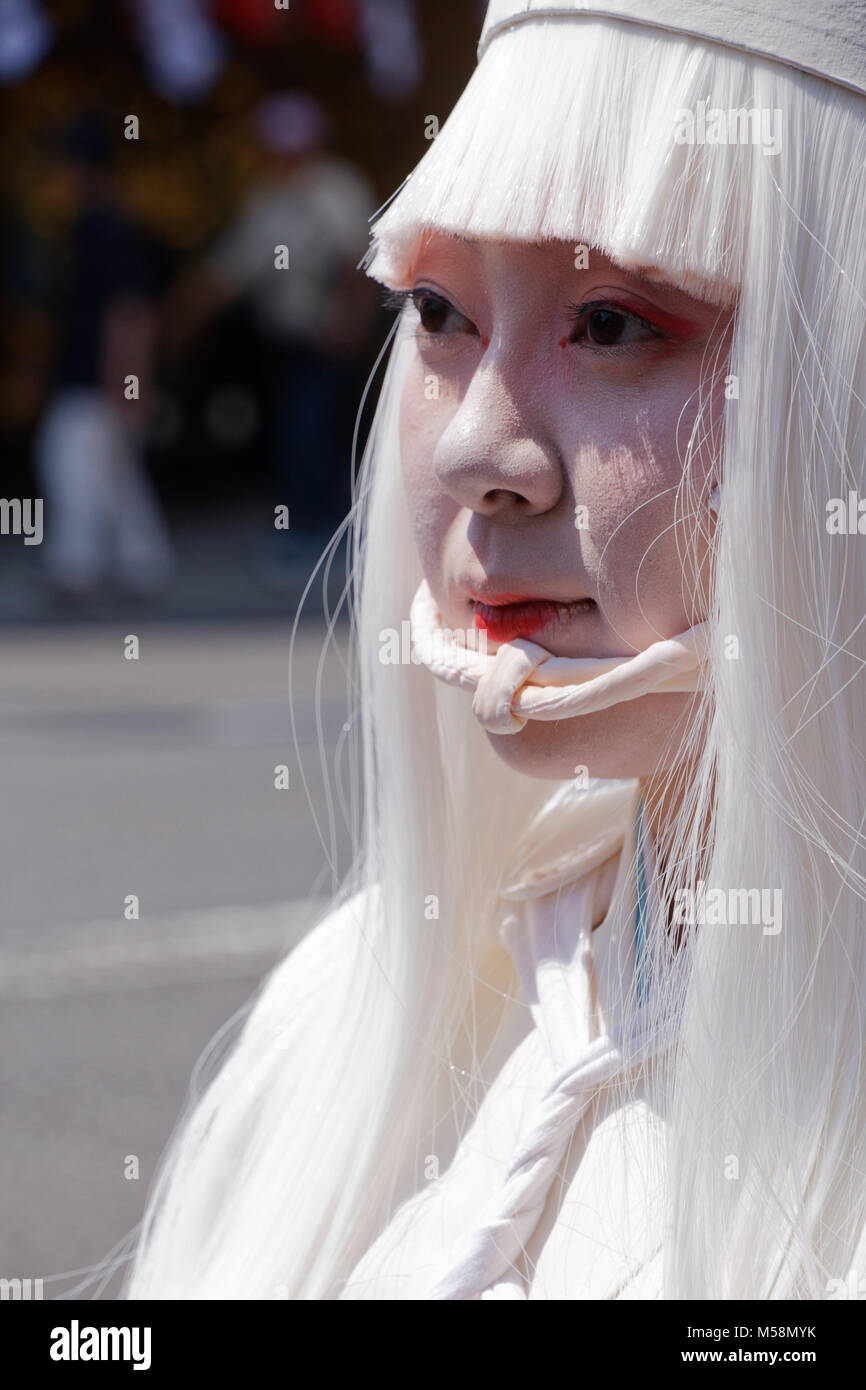 Le Daigyoretsu pendant la Sanja Matsuri festival, Tokyo, Japon. Banque D'Images