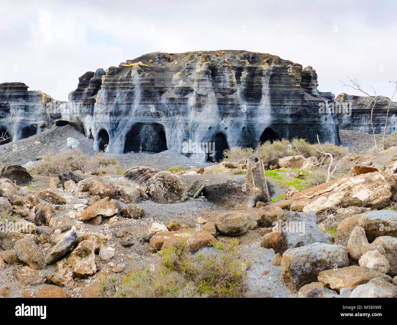 El Mojon statues volcanique dans les îles Canaries, Lanzarote Banque D'Images