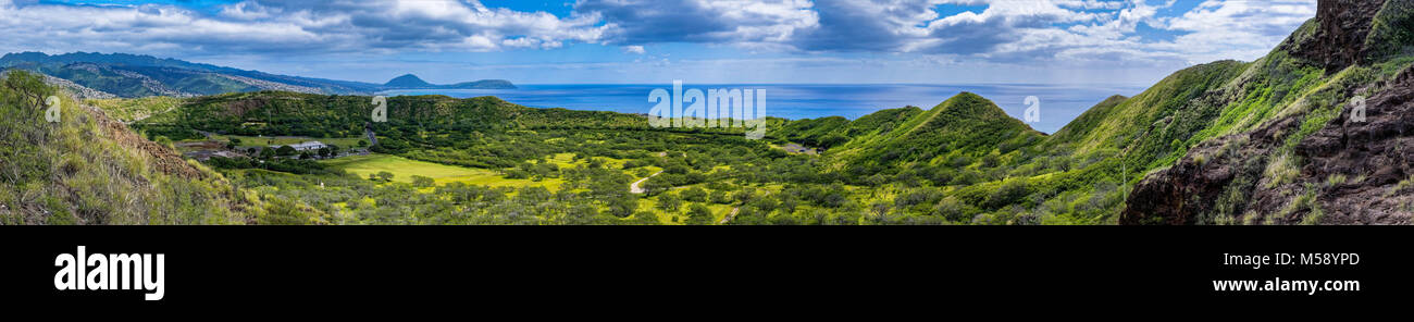 Vue panoramique de Diamond Head à Oahu Hawaii Banque D'Images