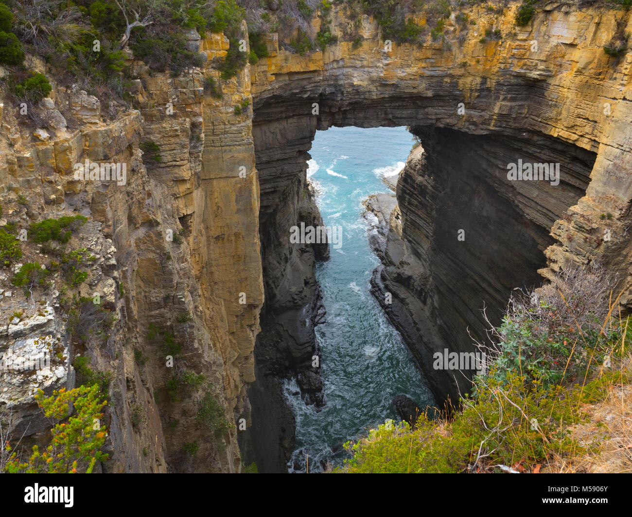 Tasman Arch formations géologiques inhabituelles Tasman National Park en Australie. Banque D'Images