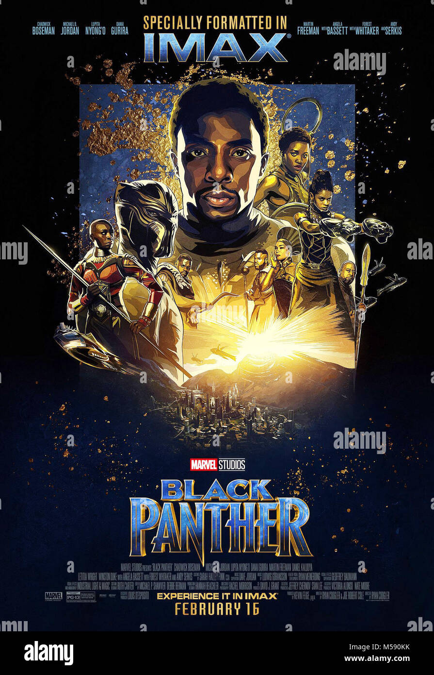 Affiche Panthère Noire Chadwick Boseman 2018 - Format A5, A4, A3, A2, A1 - Poster Film Marvel - Neuf