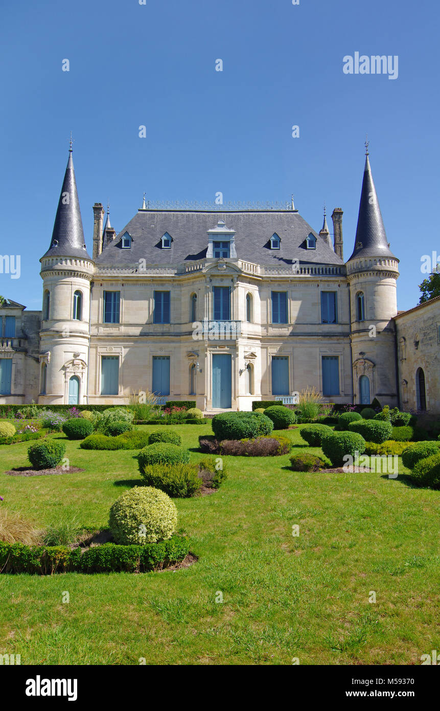 Château Palmer est un célèbre domaine viticole du vin de Bordeaux., Arcachon, France, vigne Banque D'Images