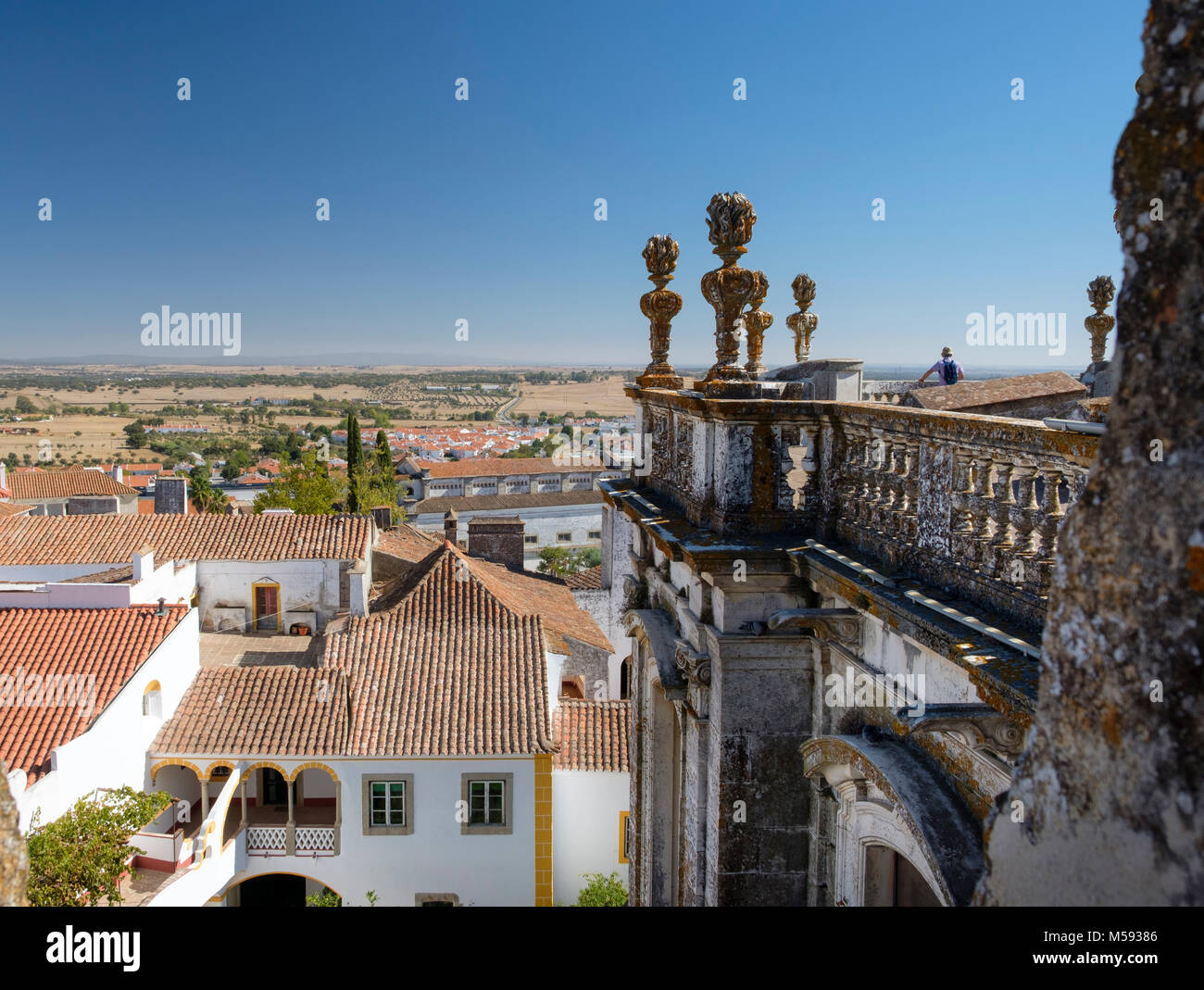 La tour de la cathédrale d'Évora, vues de l'Alentejo, Evora, Portugal Banque D'Images