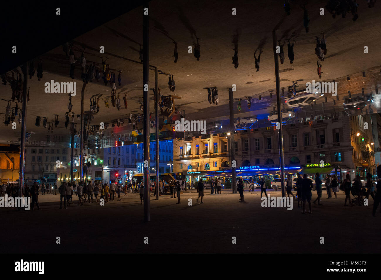 Marseille, Vieux Port de nuit. La France. Banque D'Images