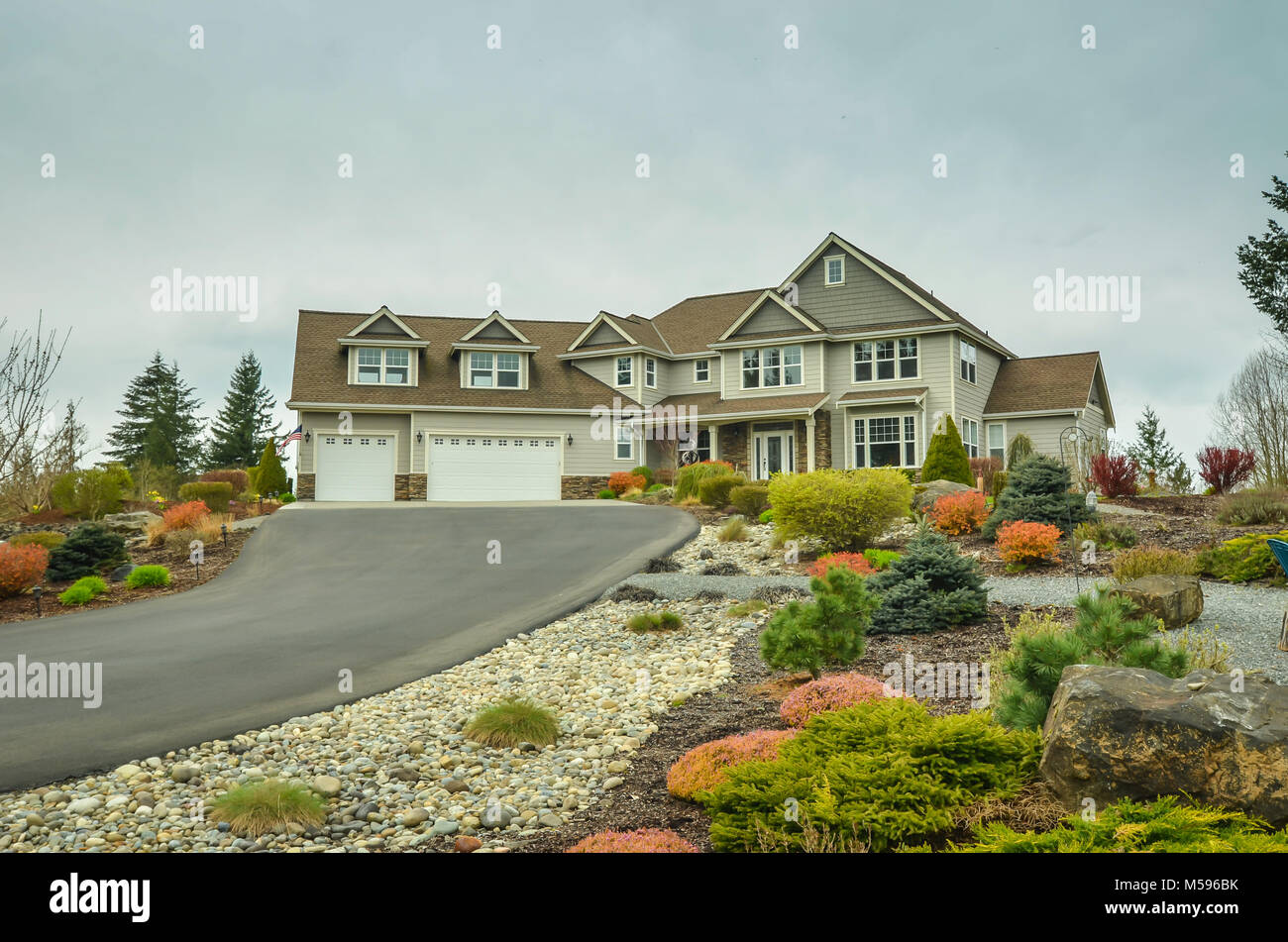 Country Estate Home Design & Décor, dans le Nord-Ouest du Pacifique, États-Unis Banque D'Images