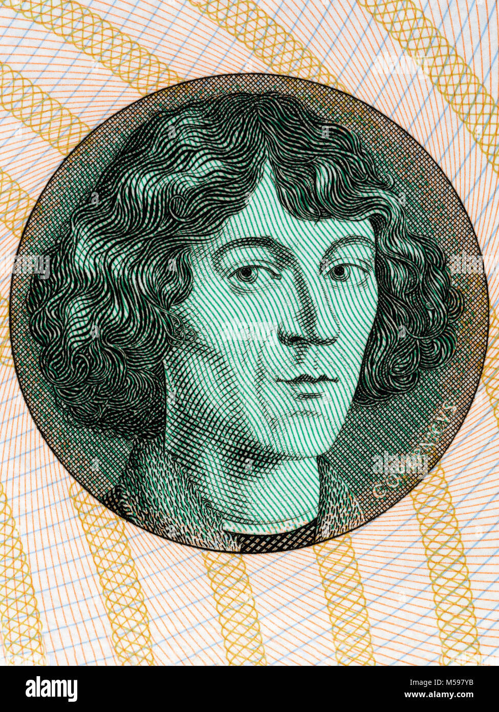 Portrait de Nicolas Copernic argent polonais Banque D'Images