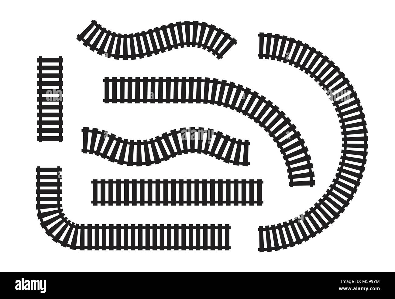 Rails - ensemble d'objets vectoriels modernes Illustration de Vecteur