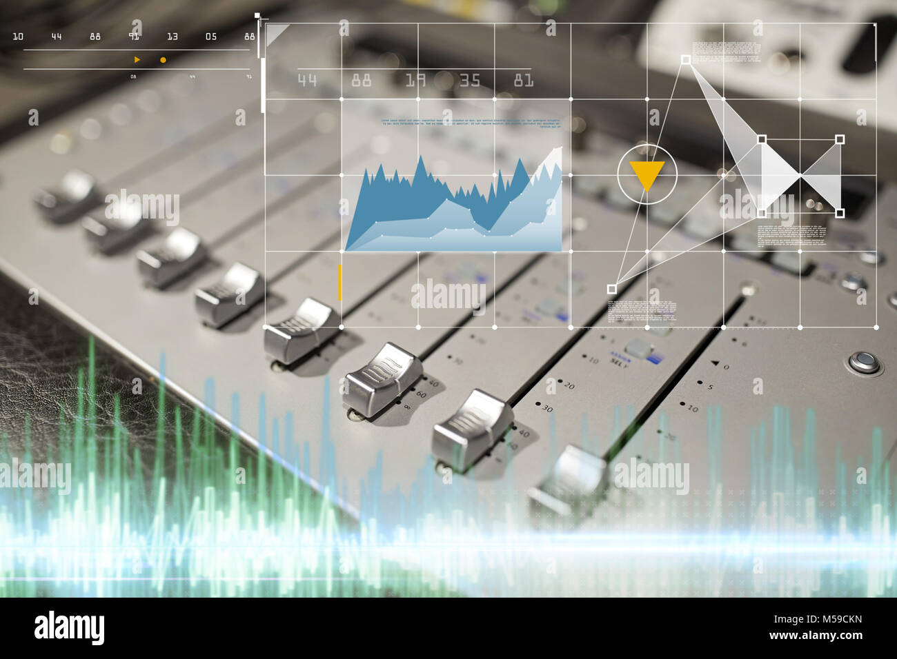 Console de mixage musique studio d'enregistrement sonore Banque D'Images