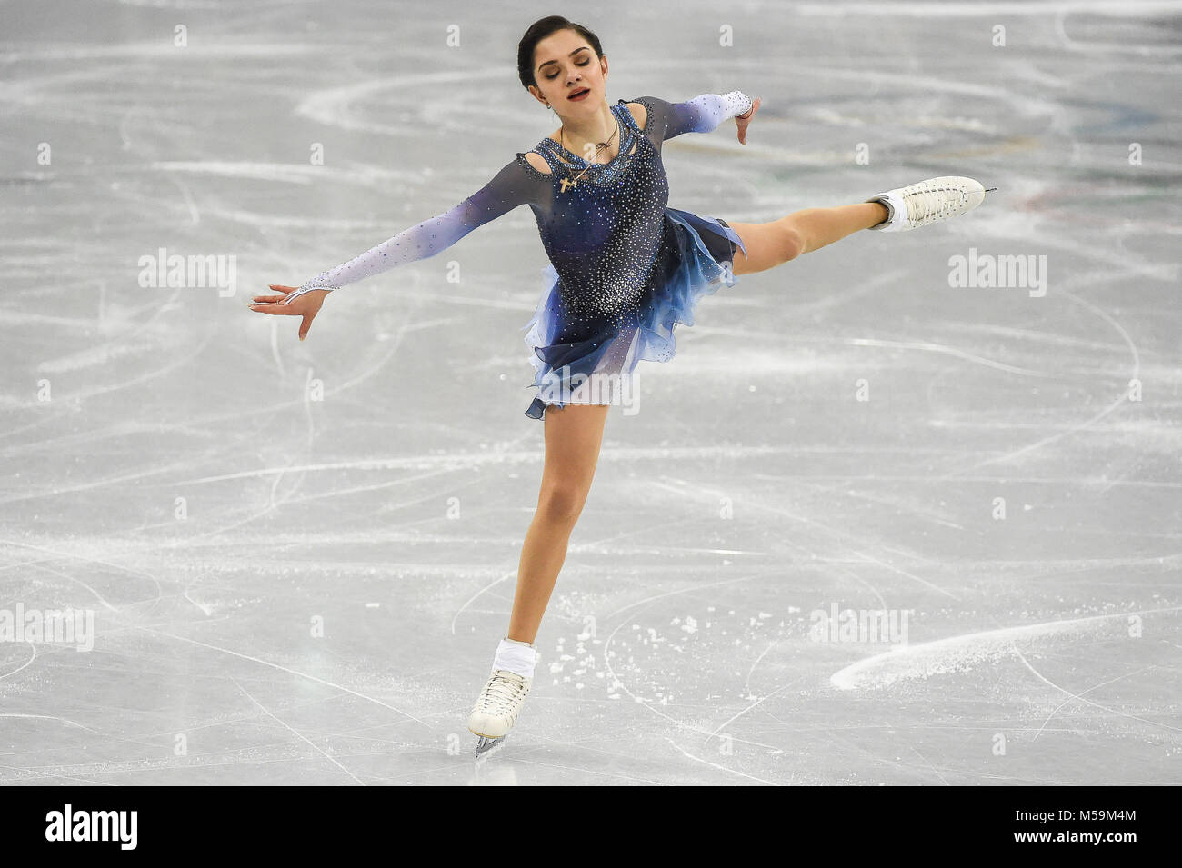 Pyeongchang, Corée. Feb 21, 2018. Evgenia Medvedeva concurrentes de la Russie en danse libre à Gangneung Ice Arena , Gangneung, Corée du Sud. Credit : Cal Sport Media/Alamy Live News Banque D'Images