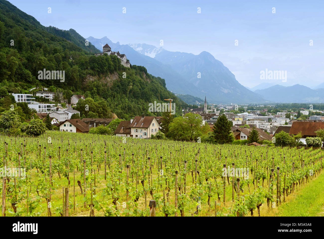 Cityscape de Vaduz, Liechtenstein Banque D'Images