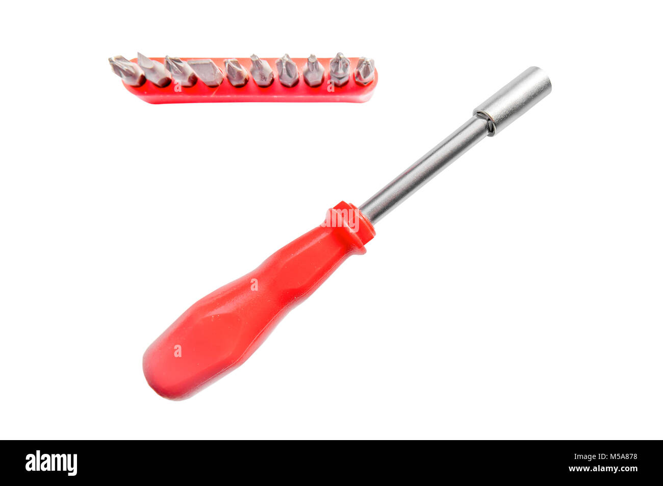 Rouge brillant du métal et du plastique à dessus amovible tournevis outil  Photo Stock - Alamy