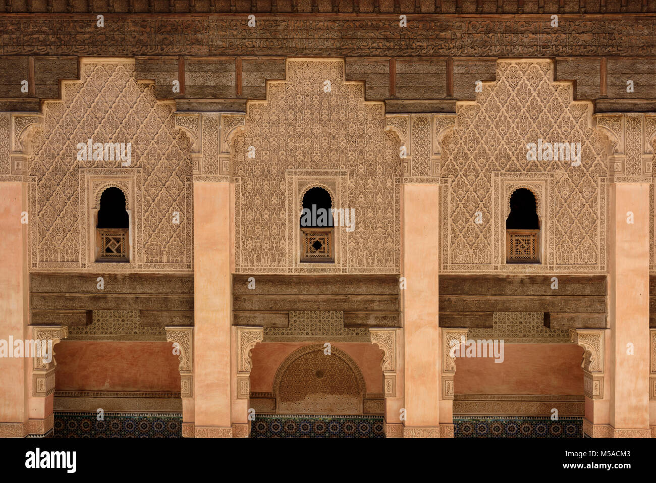 Le Maroc, Marrakech, Medina, Medersa Medersa Ben Youssef, Afrique, Maghreb, Banque D'Images
