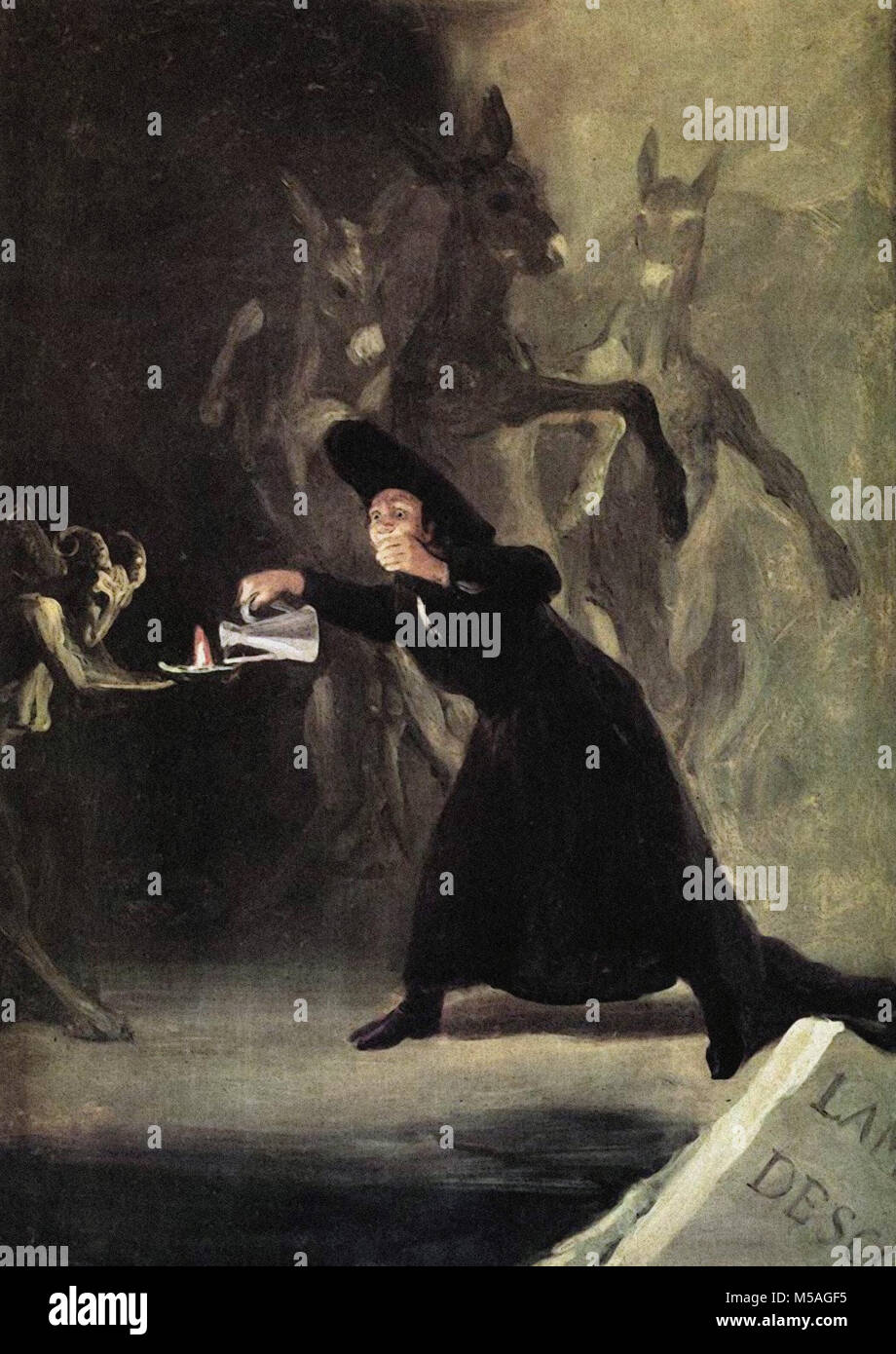 Francisco de Goya y Lucientes - l'homme ensorcelé Banque D'Images