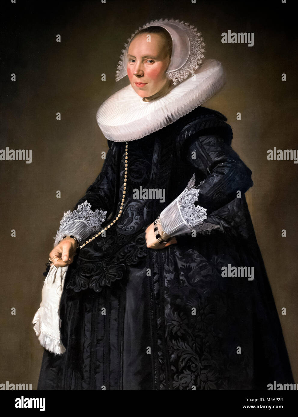 Frans Hals, 'Portrait de Cunera van Baersdorp", huile sur toile, c.1625 Banque D'Images