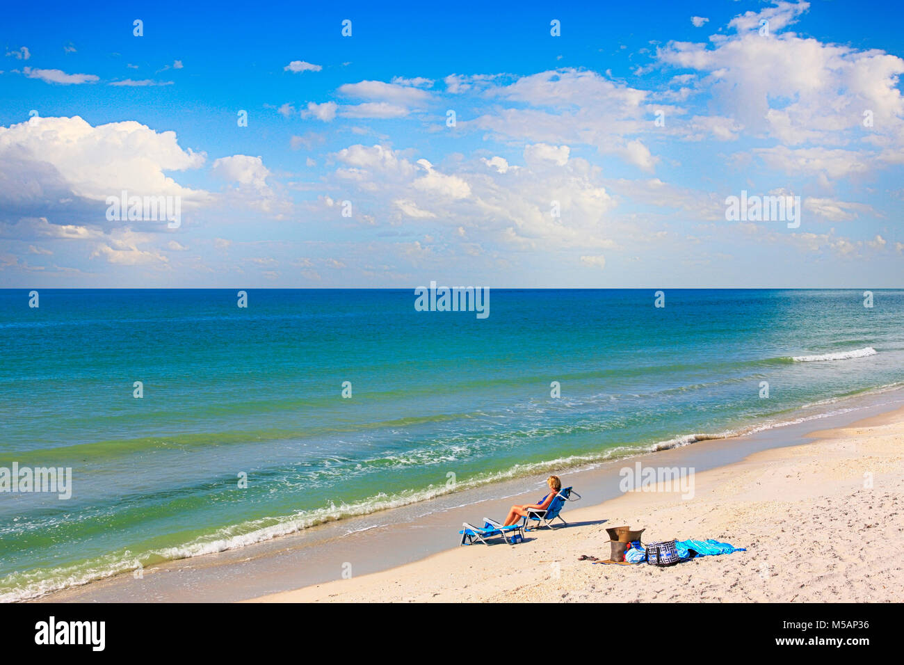 Les personnes bénéficiant de Boca Grande plage de Gasparilla Island dans le sud ouest de la Floride, USA Banque D'Images