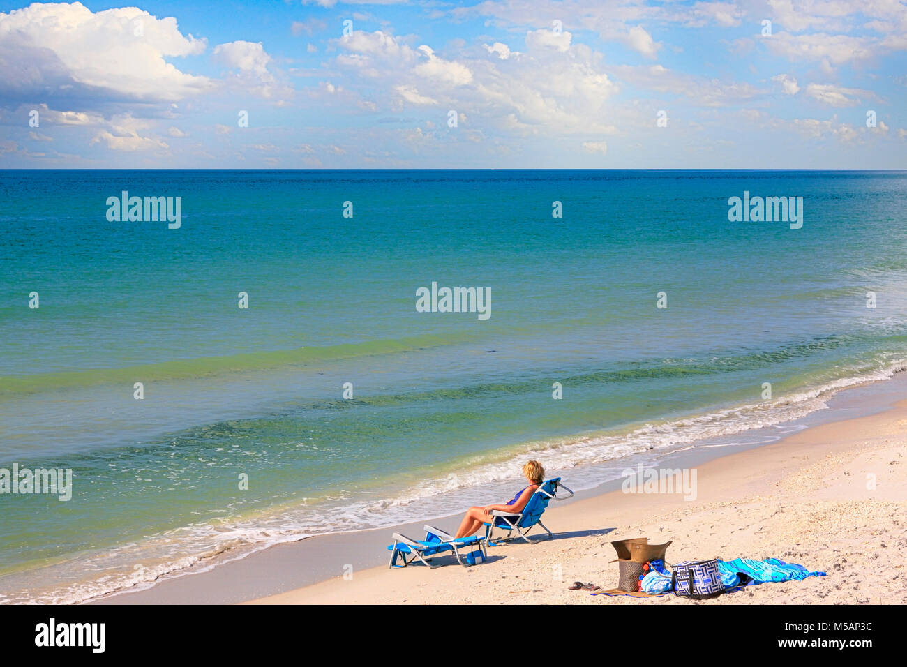 Les personnes bénéficiant de Boca Grande plage de Gasparilla Island dans le sud ouest de la Floride, USA Banque D'Images