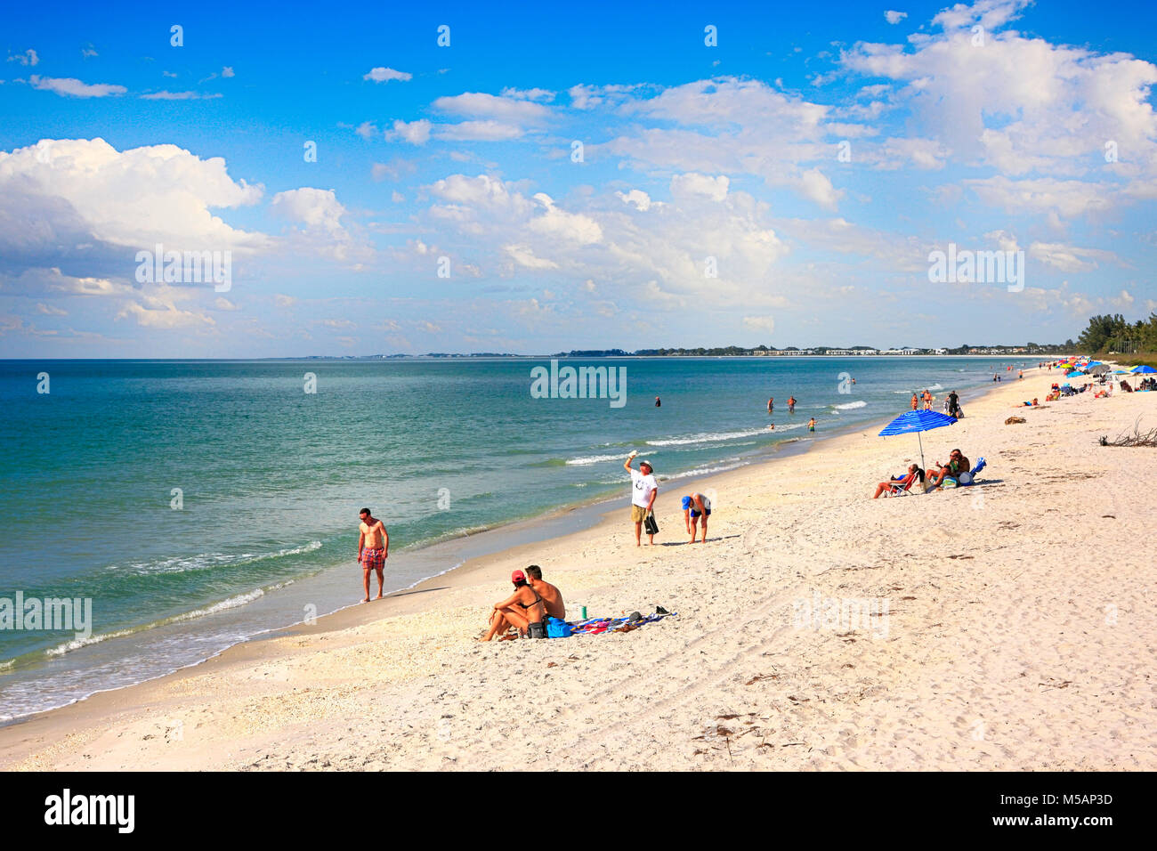 Les personnes bénéficiant de Boca Grande plage de Gasparilla Island dans le sud ouest de la Floride, USA Banque D'Images