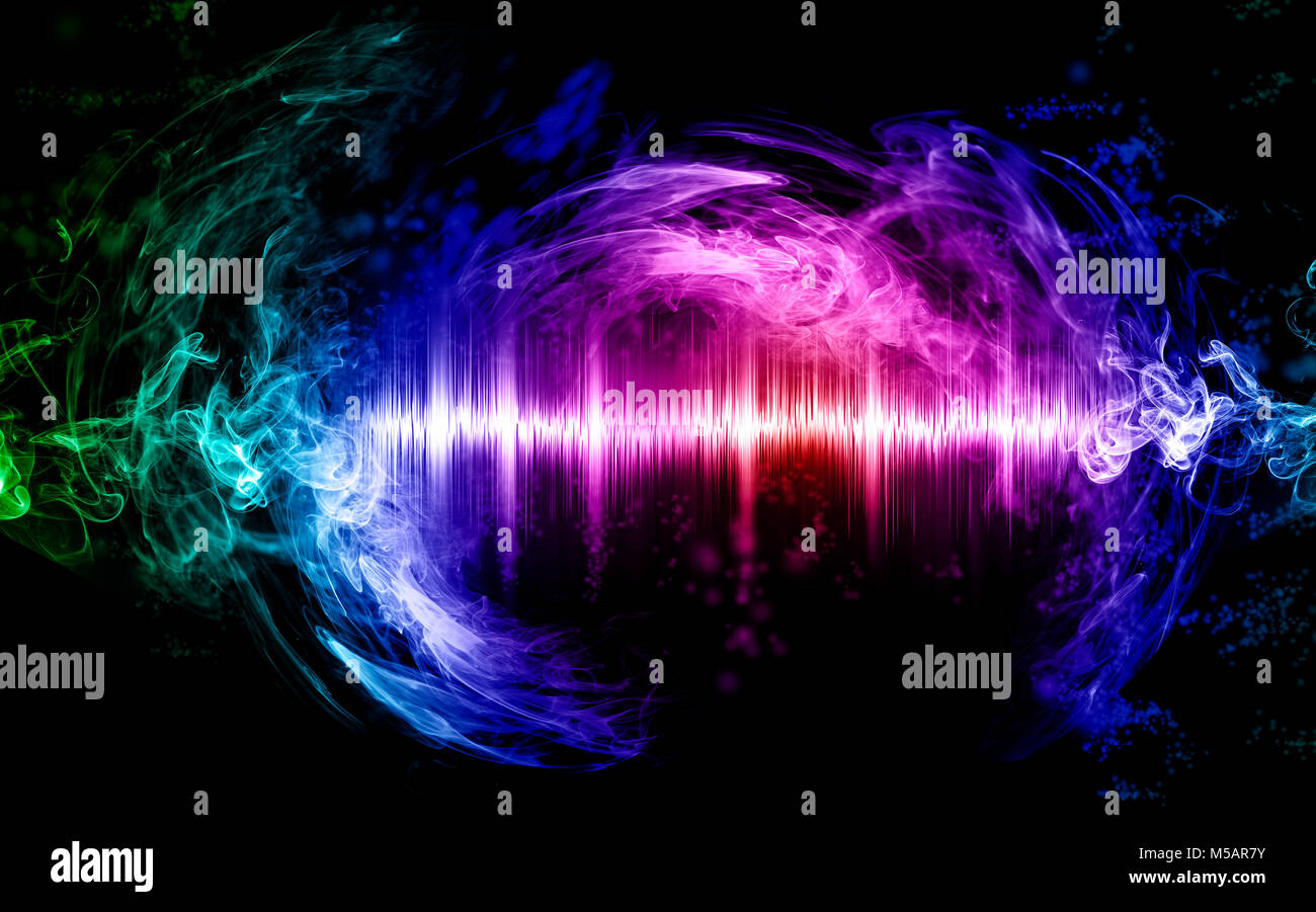 Abstract soundwave avec formes fumée Banque D'Images