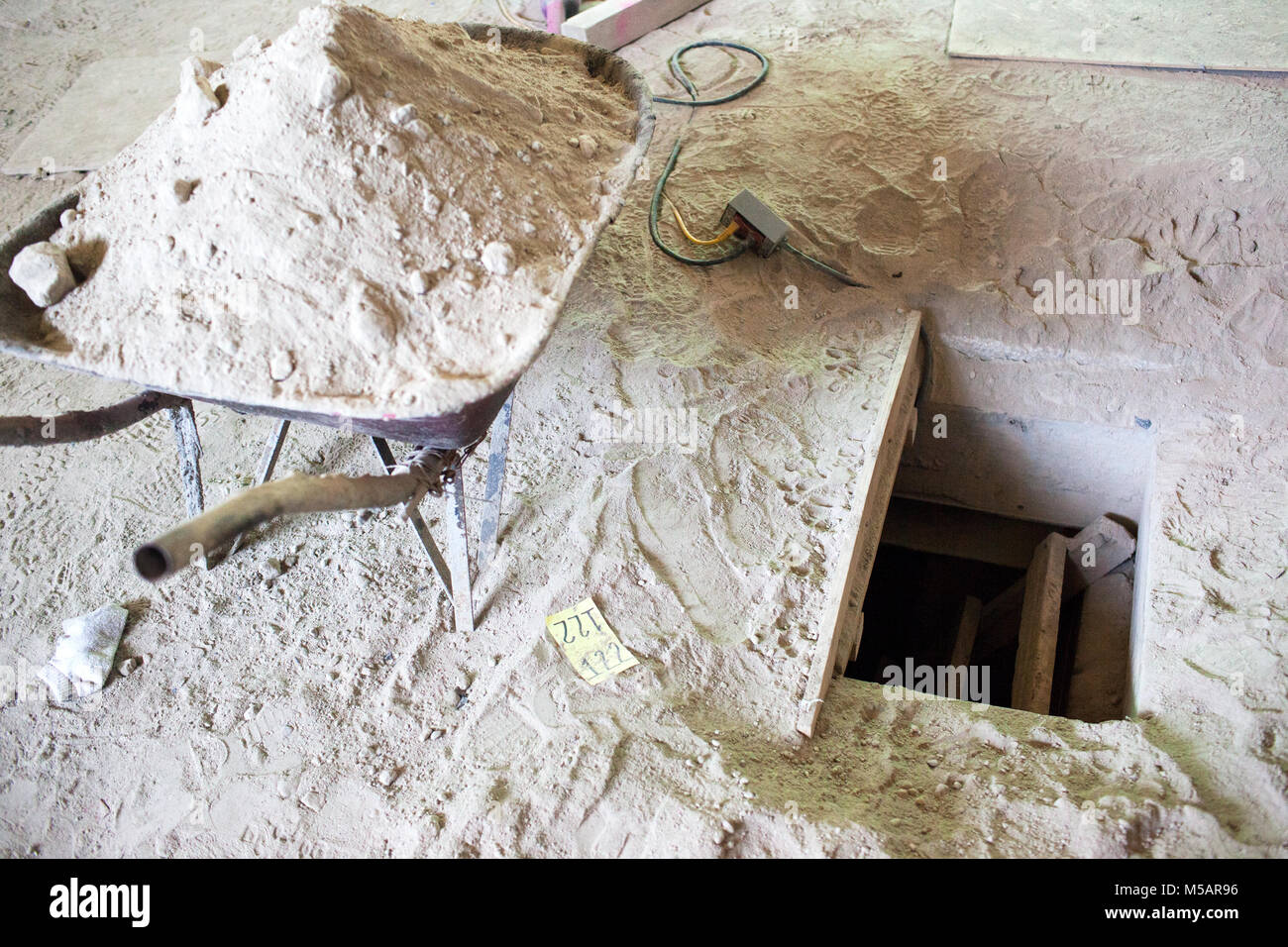 La ferme 'tunnel Joaquin El Chapo Guzman' utilisées pour échapper à la prison de l'Altiplano près de Toluca, Mexique le mercredi 15 juillet 2015. C'est la deuxième fois qu'il a échappé à une prison mexicaine. Banque D'Images