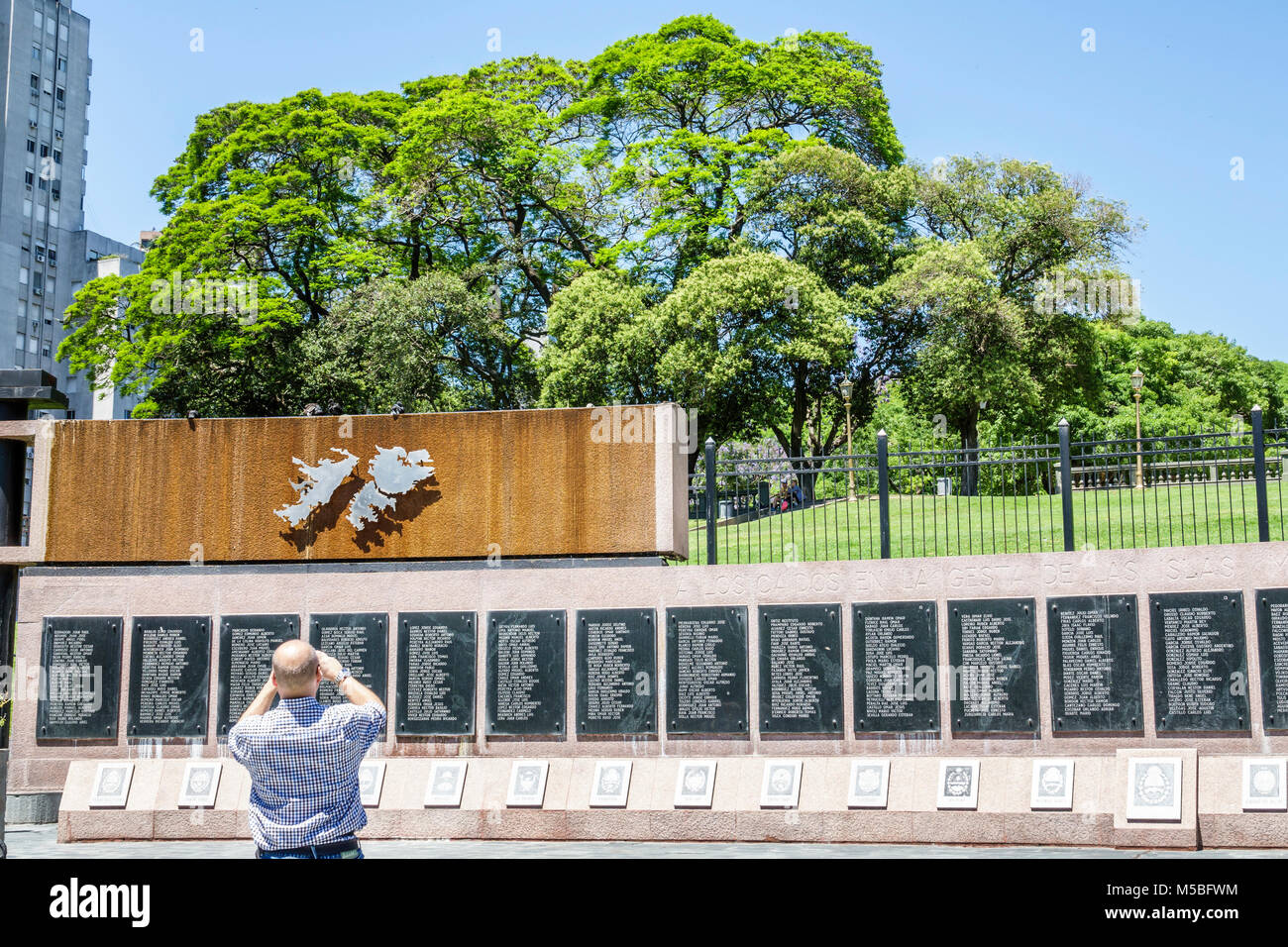 Buenos Aires Argentine,Plaza San Martin,parc,Monument aux morts dans Malvinas Monumento a los Caidos en Malvinas Falklands tombe vide de guerre,hispanique,m Banque D'Images