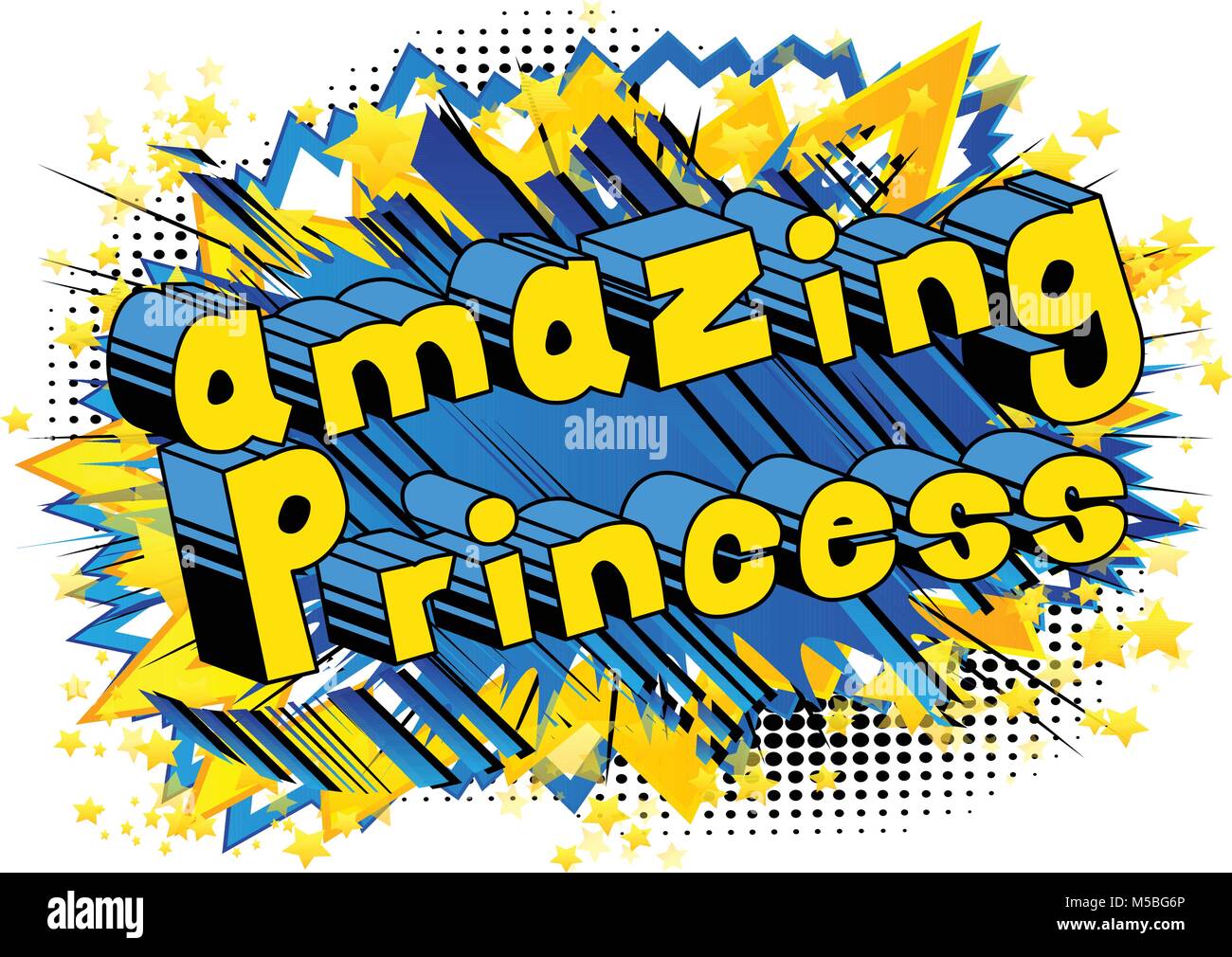 La princesse étonnante - comic book style phrase sur fond abstrait. Illustration de Vecteur