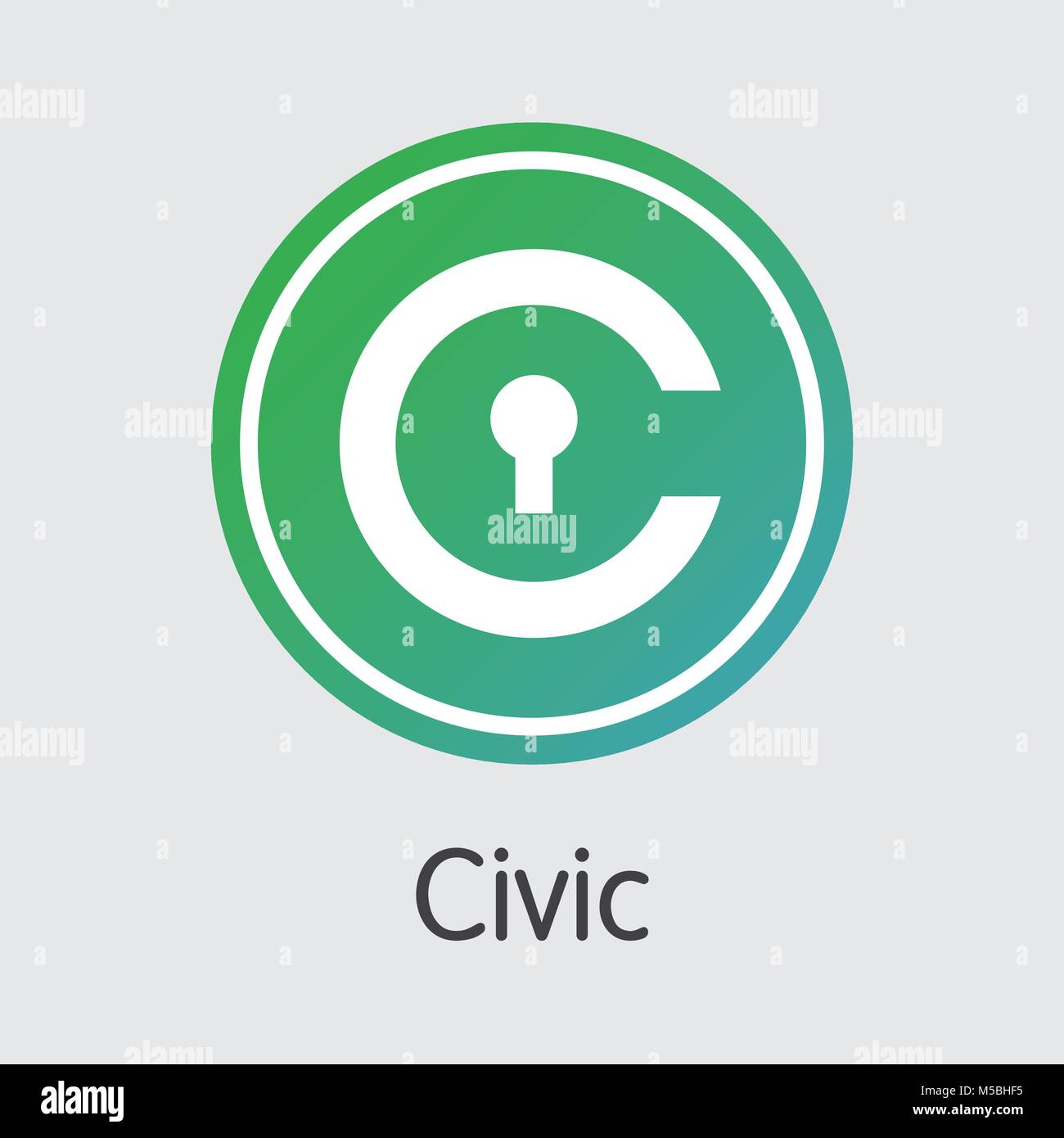 Civic - icône de signe de devises numériques. Illustration de Vecteur