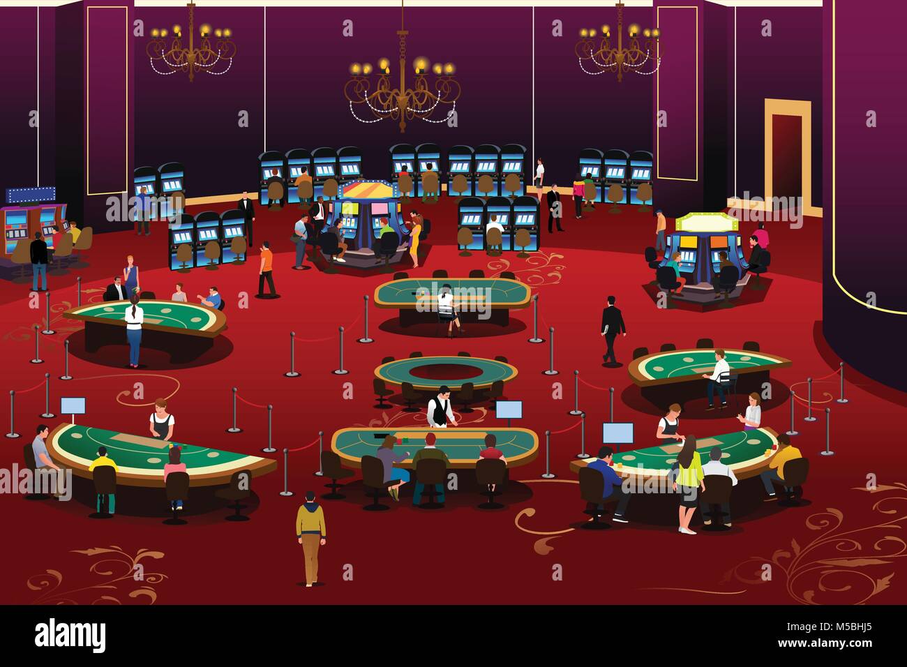 Un vecteur illustration de personnes en jeu Casino Illustration de Vecteur