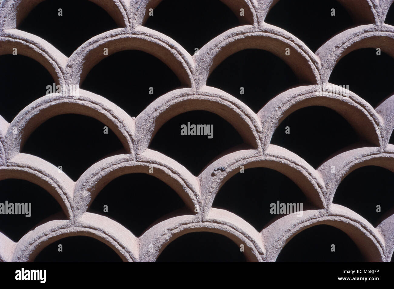 Jali en pierre à Manmandir Palace à Gwalior, Madhya Pradesh, Inde Banque D'Images