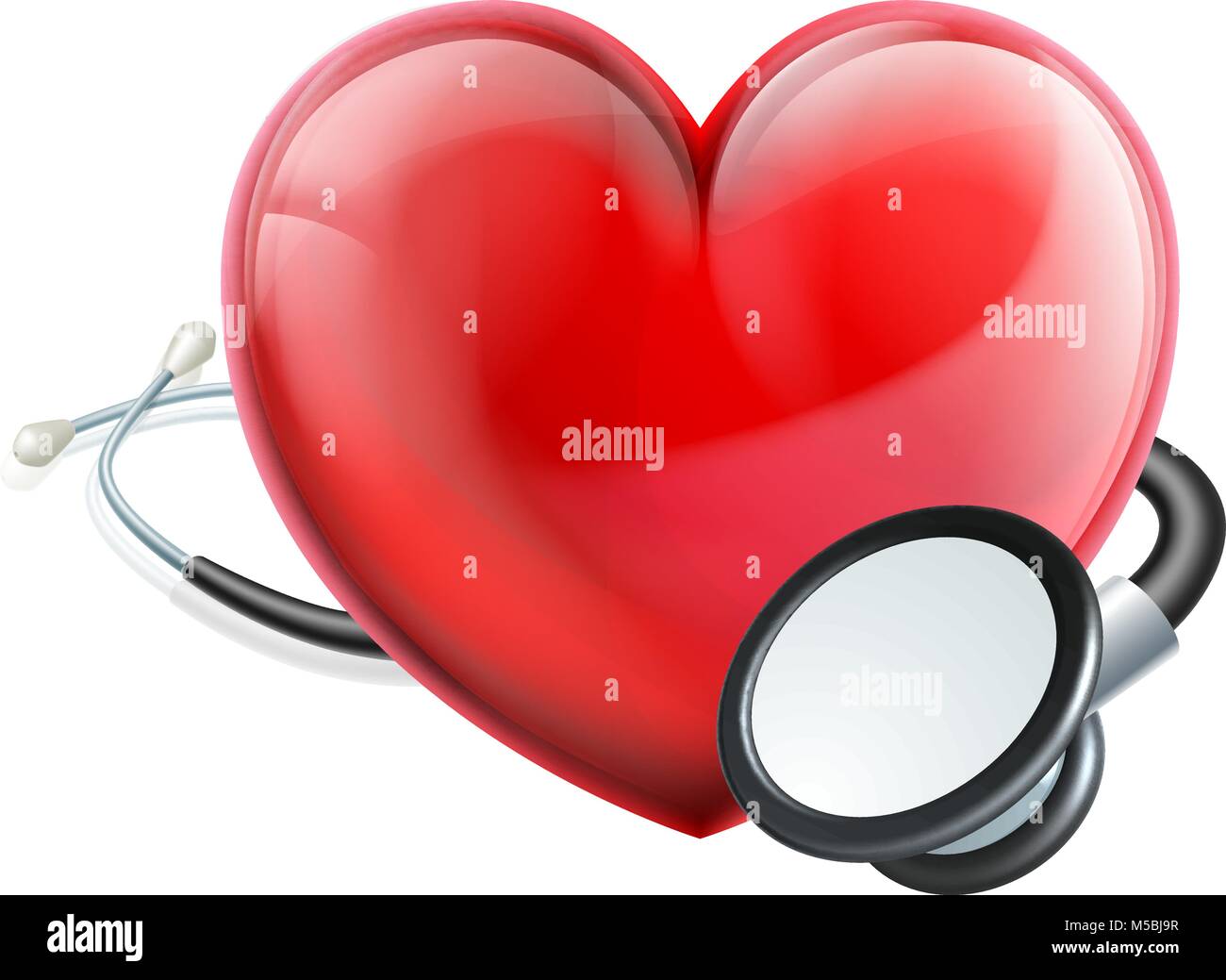 Icône de cœur et Concept stéthoscope Illustration de Vecteur