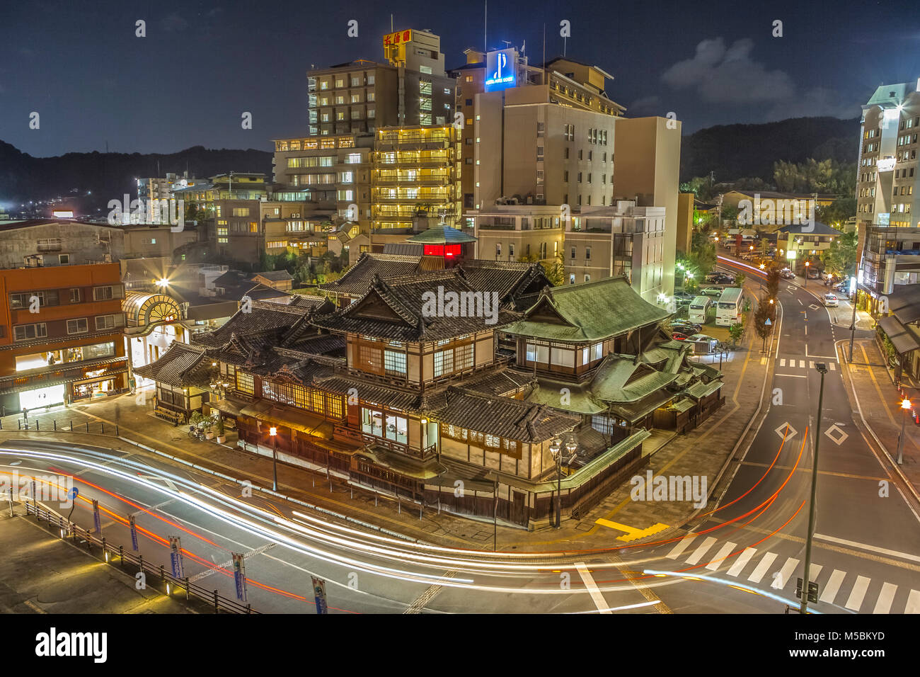 Le Japon, l'île de Shikoku, Matsuyama City, Dogo Onzen Bldg. Banque D'Images