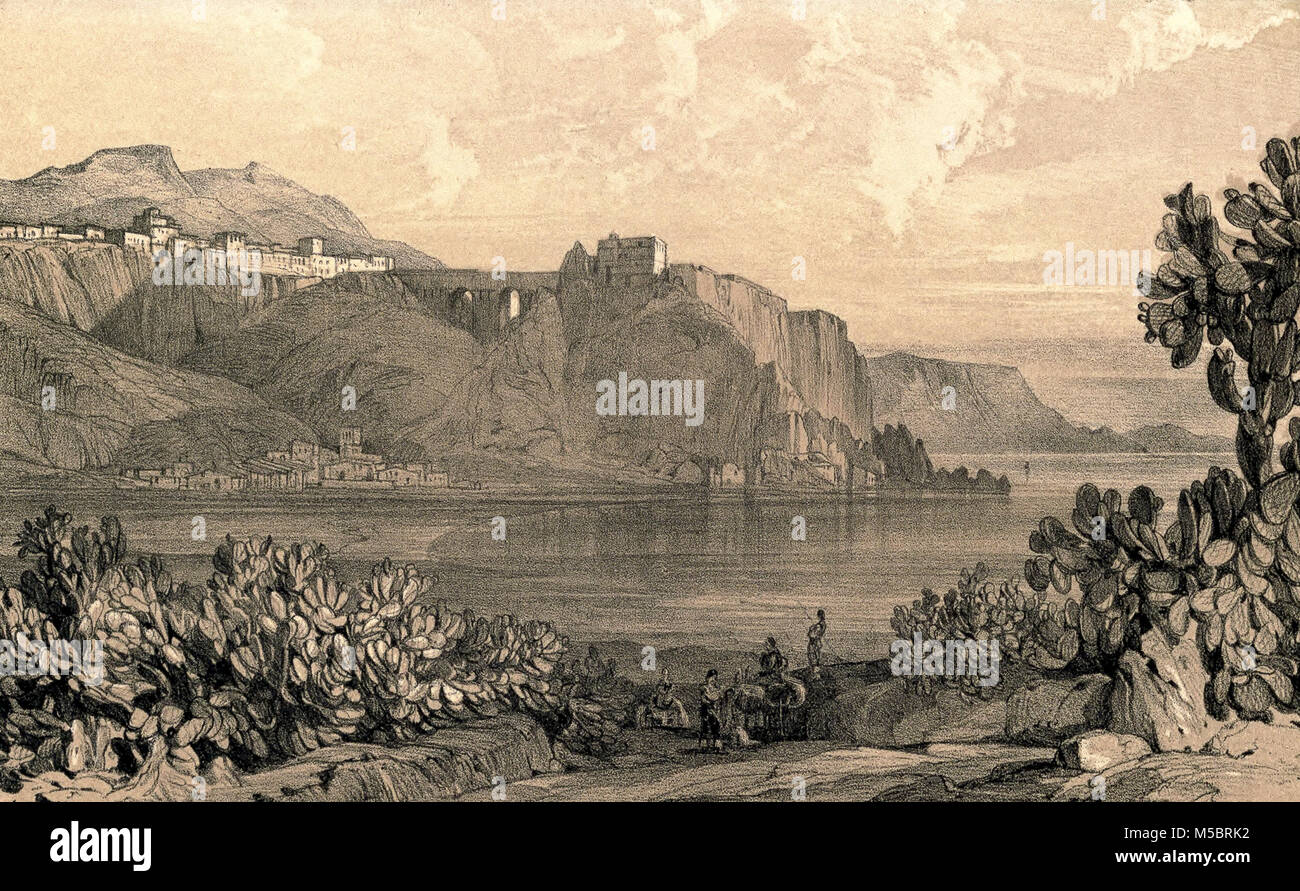 Italie Calabre - Bagnara par Edward Lear 1852 Banque D'Images