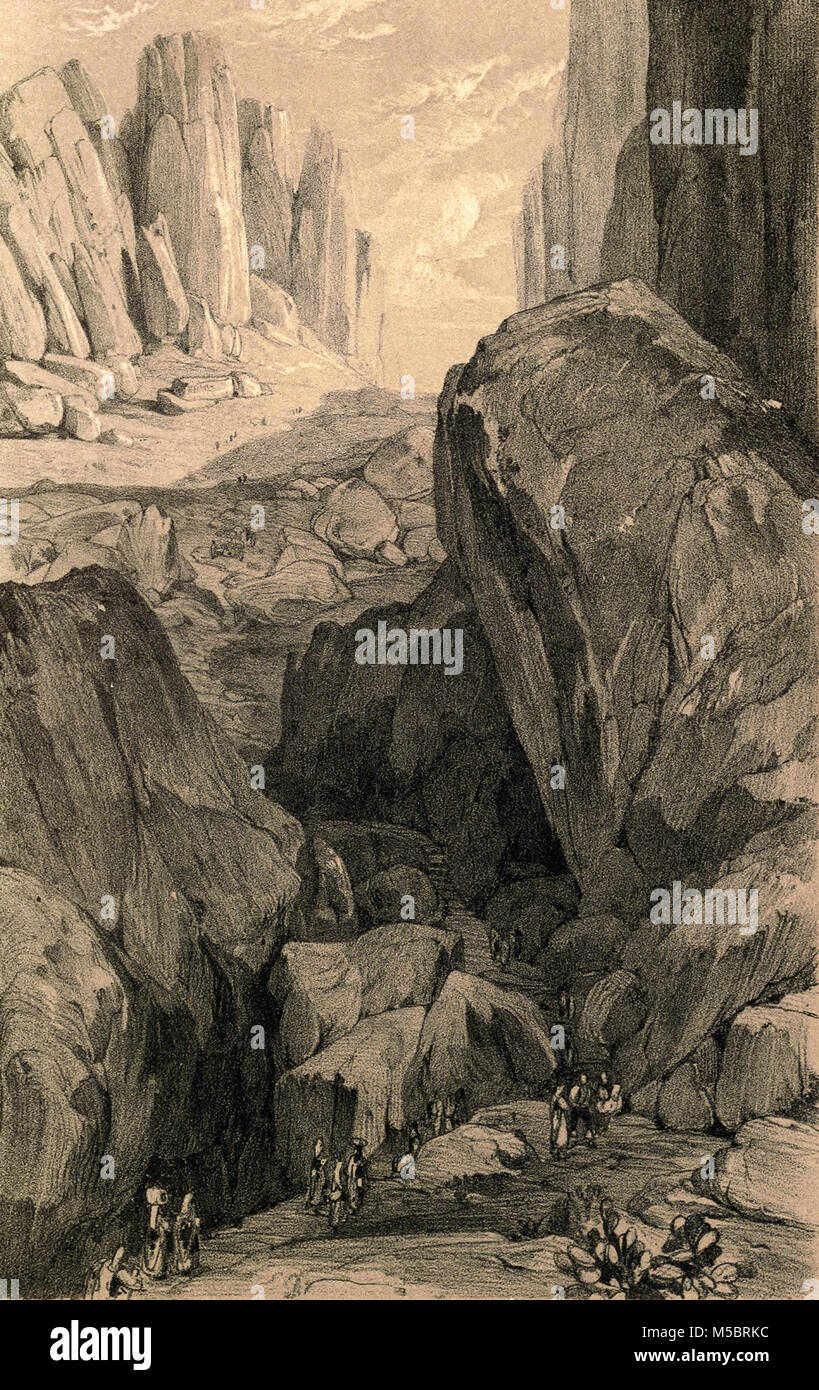 Italie Calabre -Canolo col- Par Edward Lear 1852 Banque D'Images