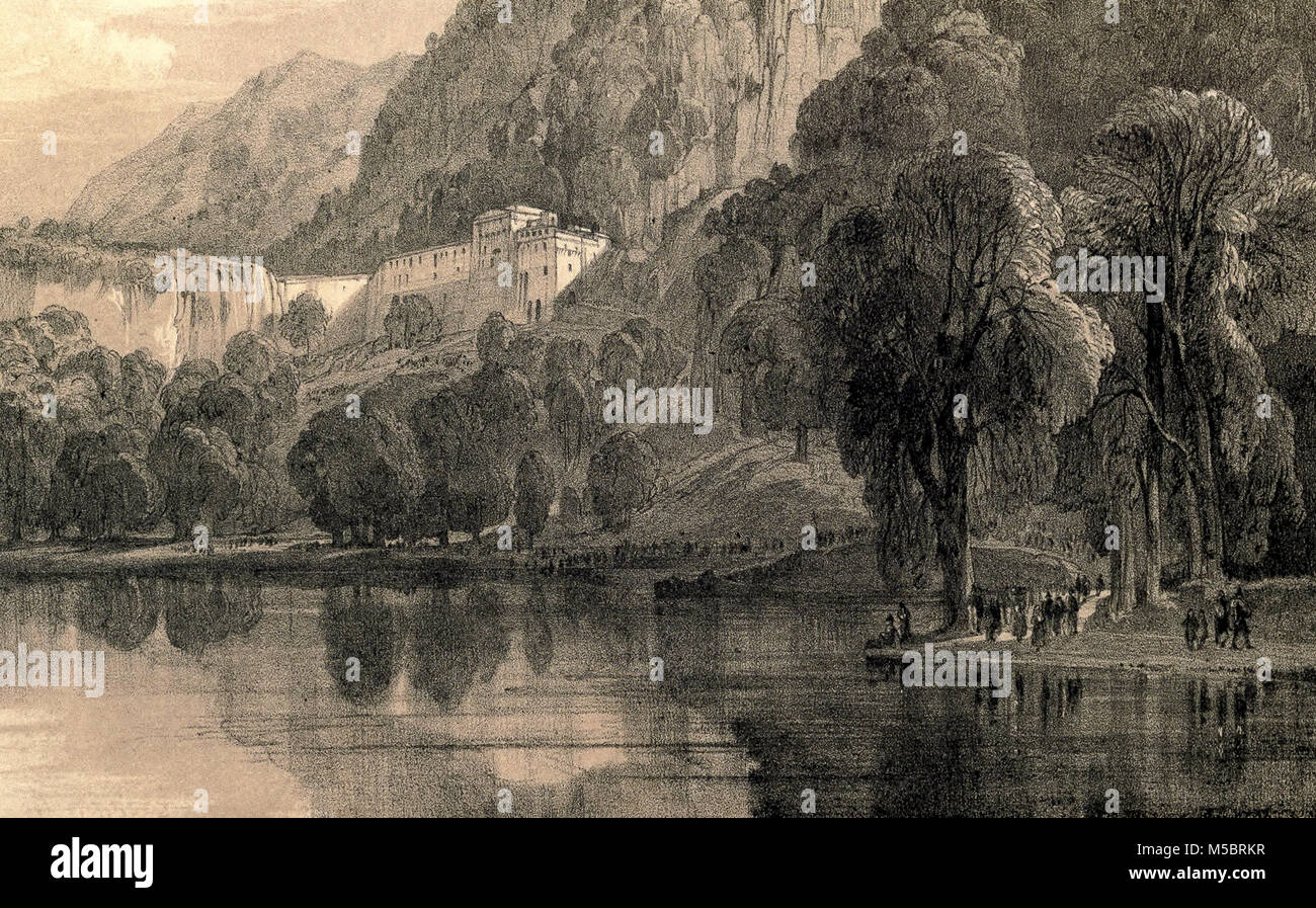 Italie Basilicate San Michele in Vulture Abbey par Edward Lear 1852 Banque D'Images