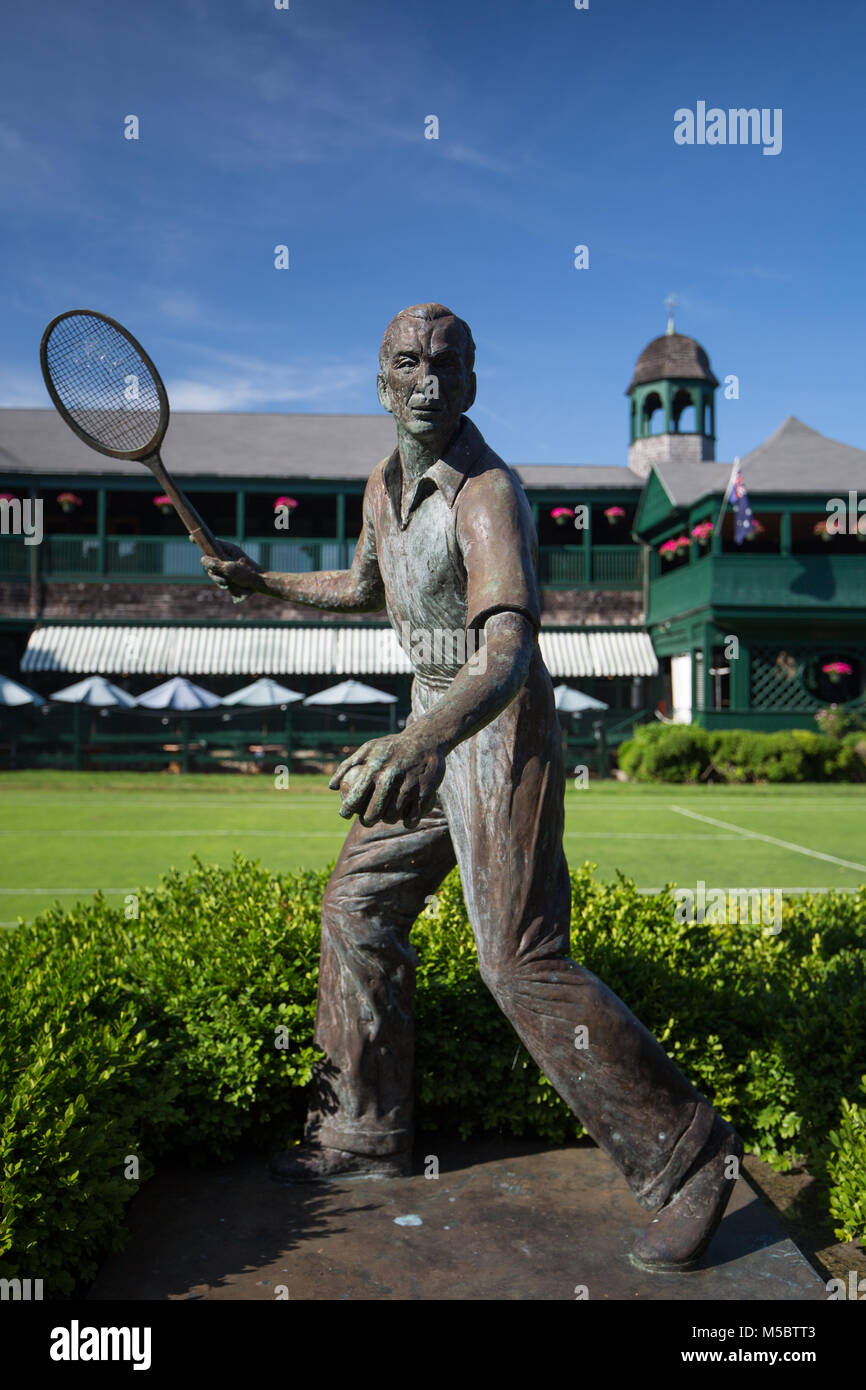 statue de fred perry au palais de tennis de renommée newport rhode island usa Banque D'Images