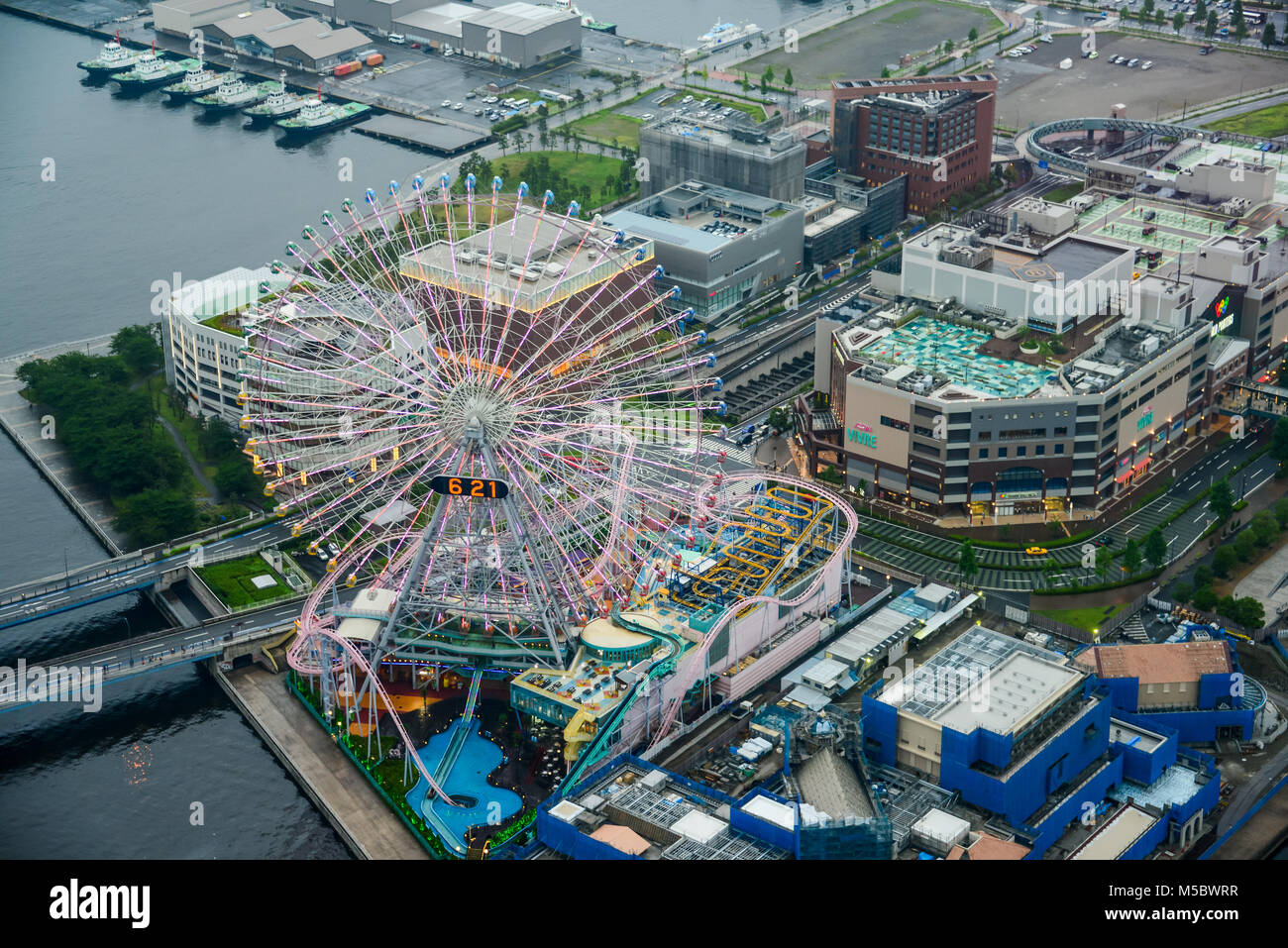 Vue aérienne de la belle ville de Yokohama Banque D'Images