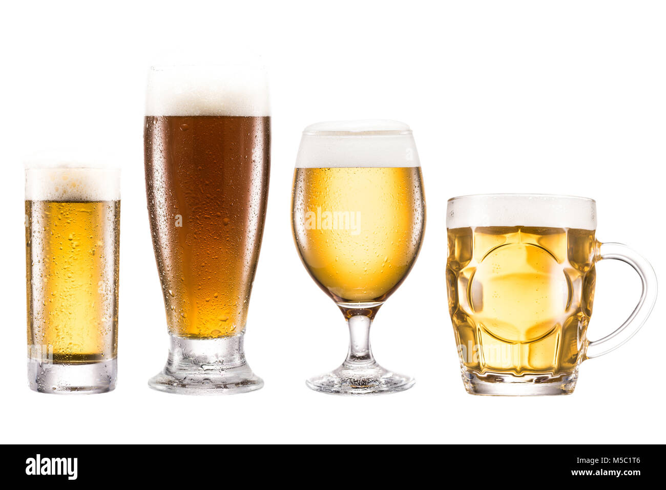 Divers types de bière dans les verres Banque D'Images