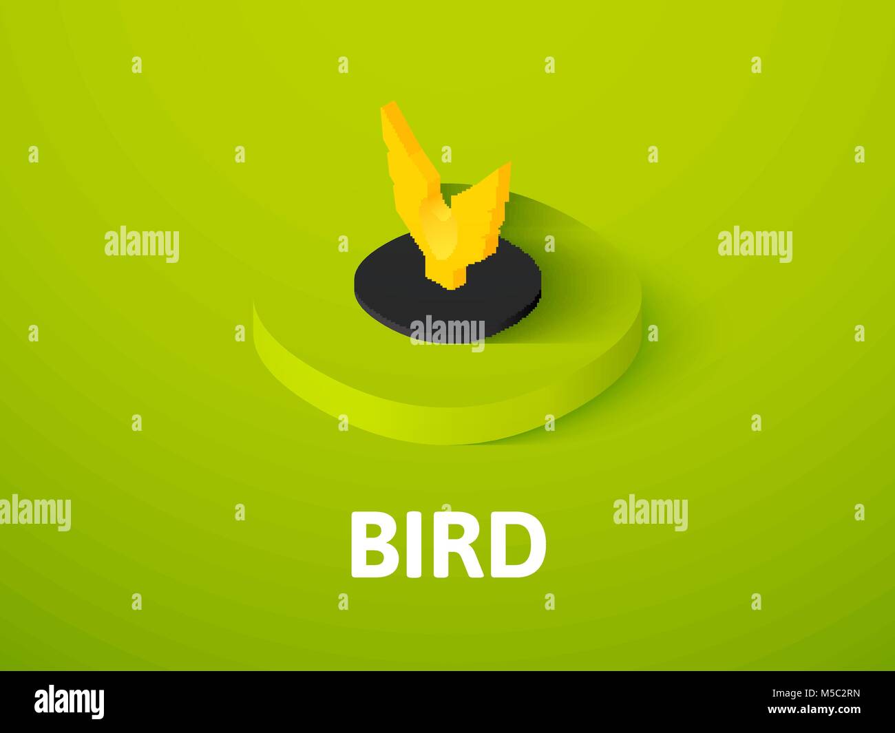 Icône isométrique d'oiseaux, isolée sur un fond de couleur Illustration de Vecteur
