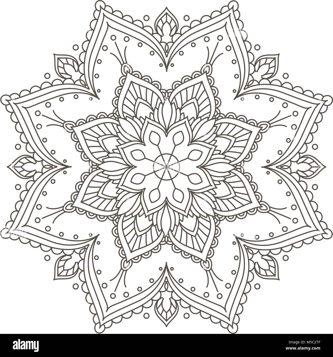 Mandala ethnique design - Bohemian Style henné en motif mandala Illustration de Vecteur
