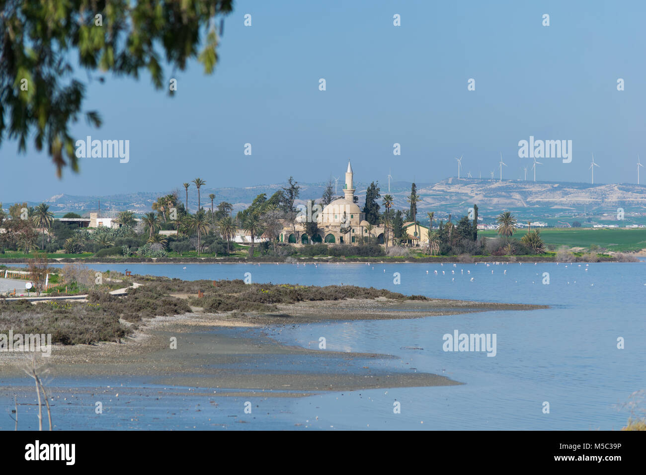 Hala Sultan Tekke lieu d'enterrement de la tante du prophète Muhammad Umm Haram, et sanctuaire musulman dans l'île de Chypre Banque D'Images