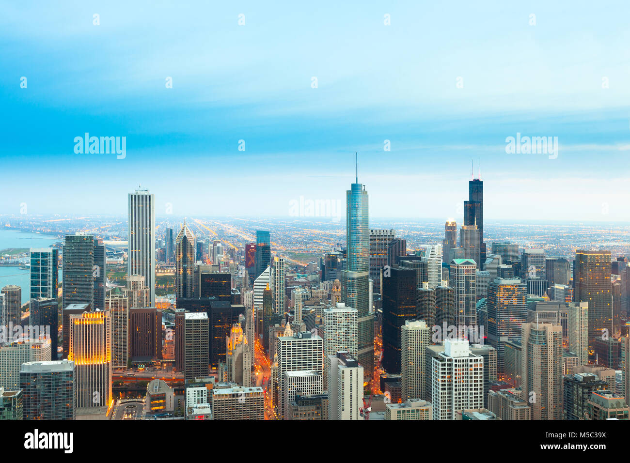 Vue aérienne du centre-ville de Chicago, Illinois, États-Unis Banque D'Images
