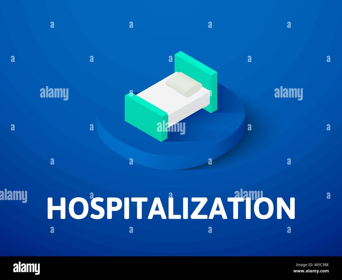 Icône isométrique d'hospitalisation, isolée sur un fond de couleur Illustration de Vecteur