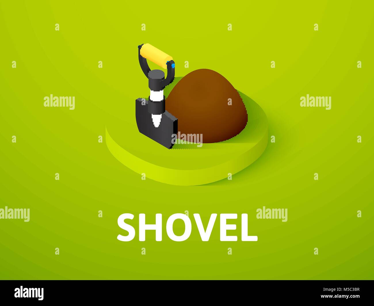 Icône isométrique pelle, isolée sur un fond de couleur Illustration de Vecteur