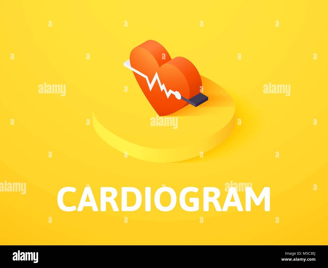 Cardiogramme icône isométrique, isolée sur un fond de couleur Illustration de Vecteur