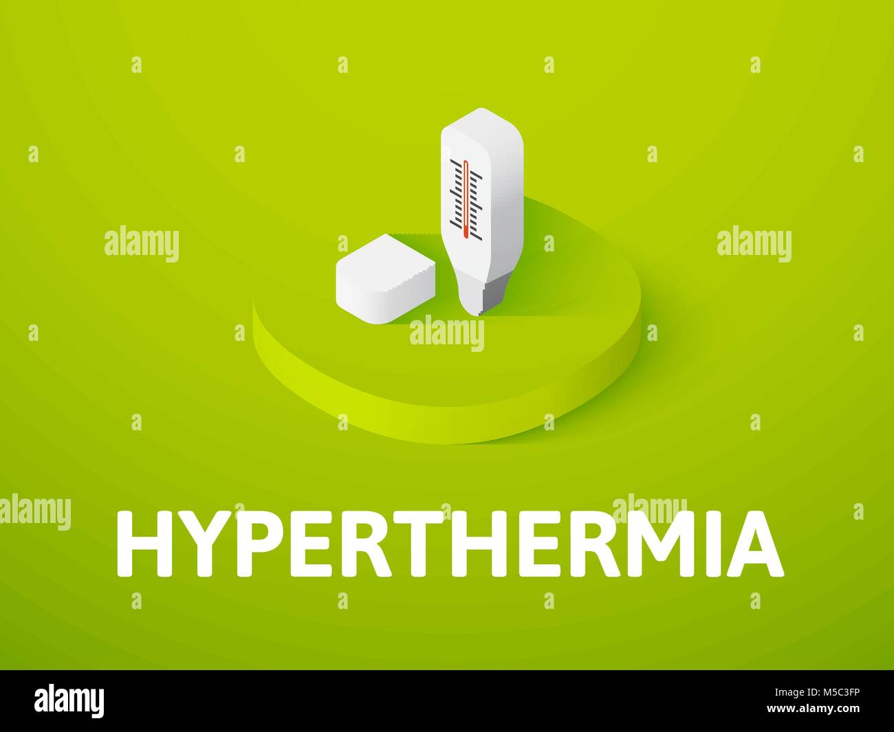 L'hyperthermie, l'icône isométrique isolé sur fond couleur Illustration de Vecteur