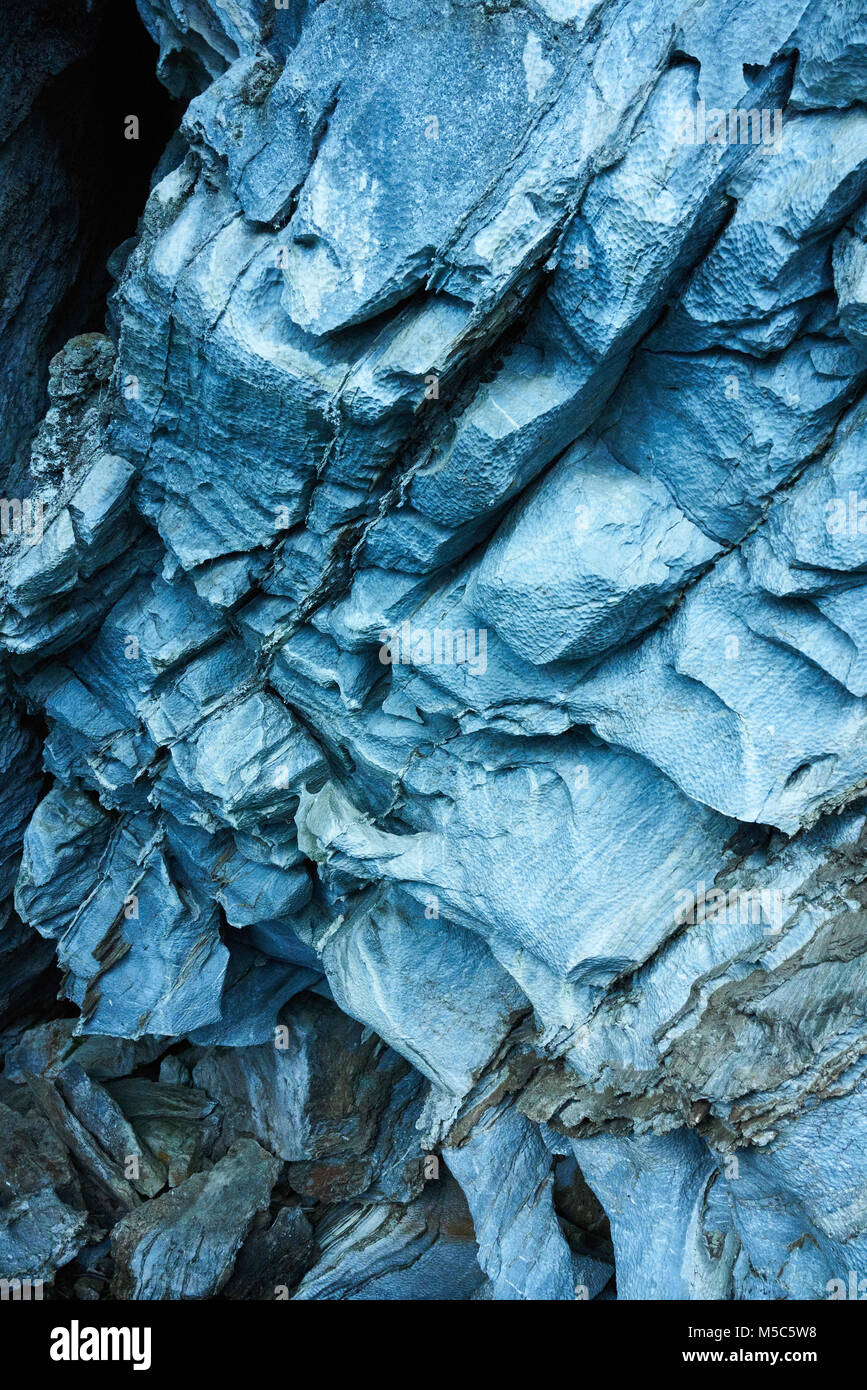 Les carrières de marbre de la Patagonie, au Chili. Couleurs Turquoise splendide et créer des formes d'imagerie beauté surnaturelle creusé par la nature. Banque D'Images