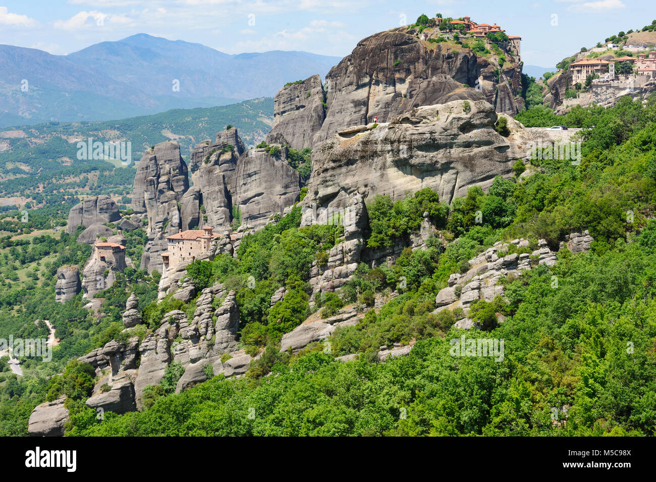 Monastère de montagne dans la région de météores, Grèce Banque D'Images