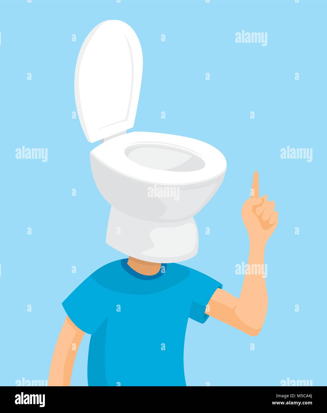 Cartoon illustration de l'homme à tête de toilettes Illustration de Vecteur