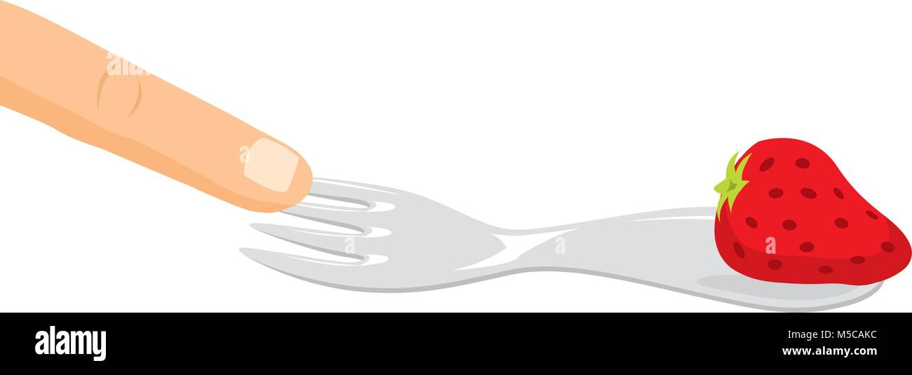 Cartoon illustration de doigt ou de la main jouer avec la nourriture Illustration de Vecteur